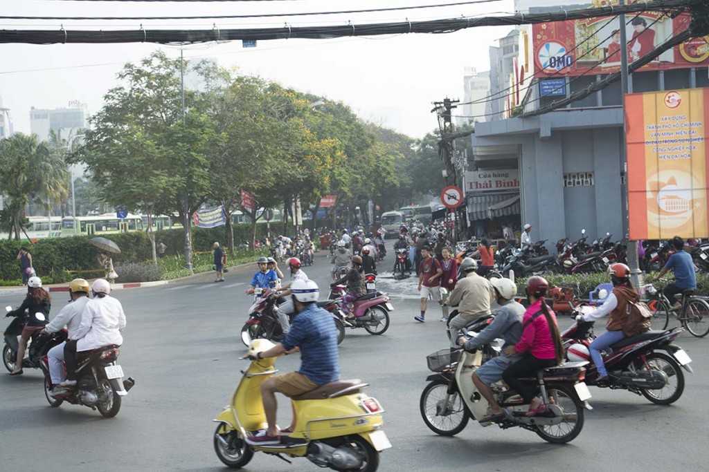 Saigon Ho Chi Minh City Vietnam Moped Traffic