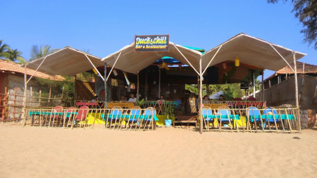 Duck n Chill. Agonda Beach where we worked at the bar at night!