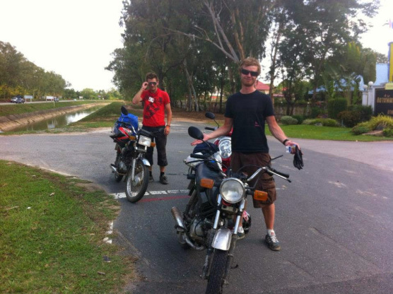 Jon with Seb on their South East Asia motorbike adventure
